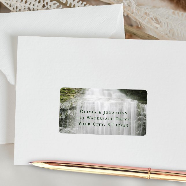 Waterfall Country Outdoor Wedding Address Label (Creator Uploaded)