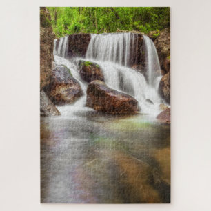 Waterfall during the autumn near Queimadela Dam Jigsaw Puzzle