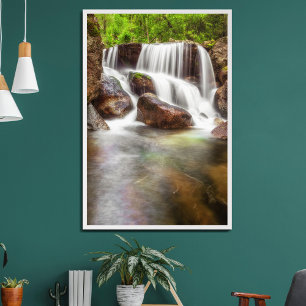 Waterfall during the autumn near Queimadela Dam Poster