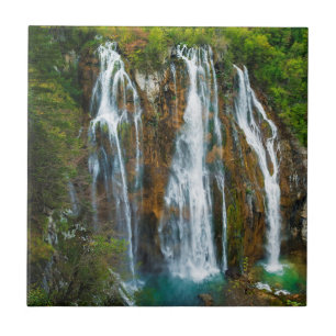 Waterfall elevated view, Croatia Tile