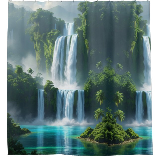 Waterfall Escape: Nature’s Power in Every Shower Curtain (Front)