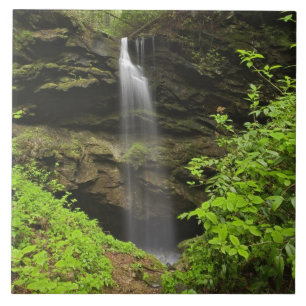 Waterfall falling into sink, Whiteoak Sink, Ceramic Tile
