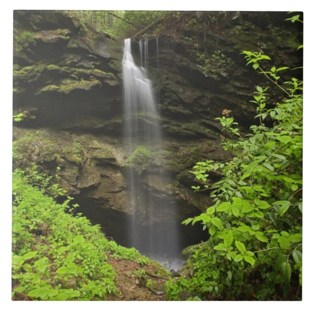 Waterfall falling into sink, Whiteoak Sink, Ceramic Tile (Front)