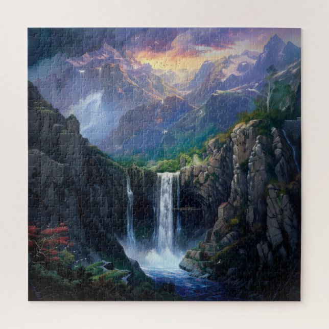 Waterfall Fantasy World Jigsaw Puzzle (Vertical)