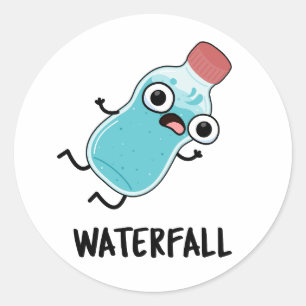 Waterfall Funny Water Pun  Classic Round Sticker