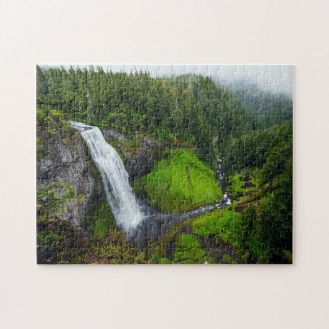 Waterfall green landscape jigsaw puzzle (Horizontal)