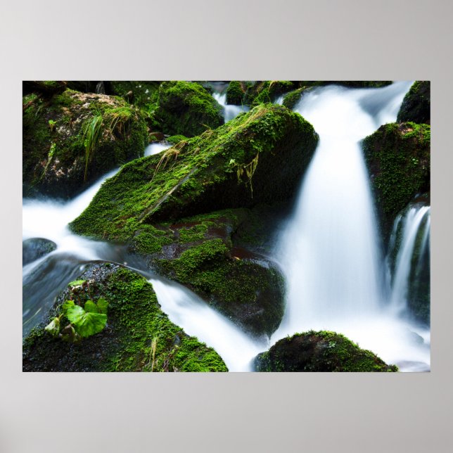 Waterfall green stone poster (Front)