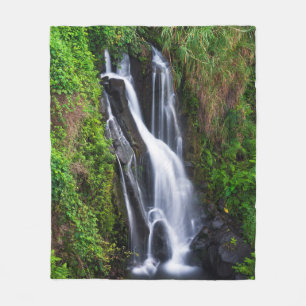 Waterfall, Hamakua coast, Hawaii Fleece Blanket