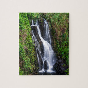 Waterfall, Hamakua coast, Hawaii Jigsaw Puzzle