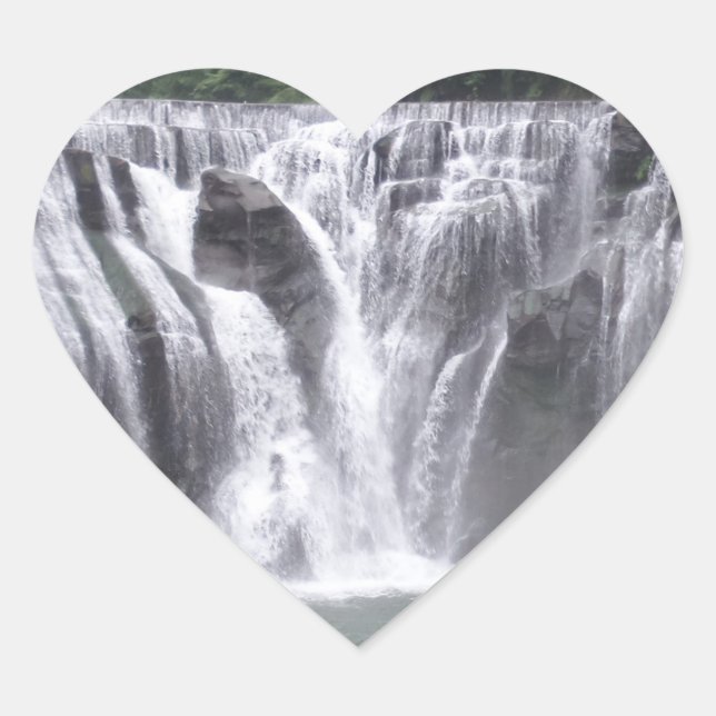 Waterfall  Heart Sticker (Front)