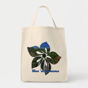 "Waterfall Hibiscus" Grocery Tote Bag