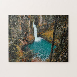 Waterfall Hidden in the Woods Jigsaw Puzzle