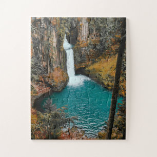 Waterfall Hidden in the Woods Jigsaw Puzzle