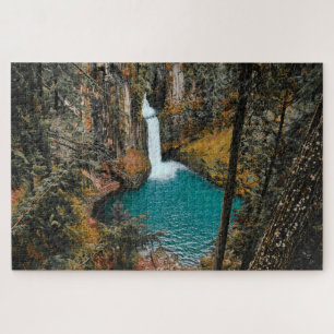 Waterfall Hidden in the Woods Jigsaw Puzzle