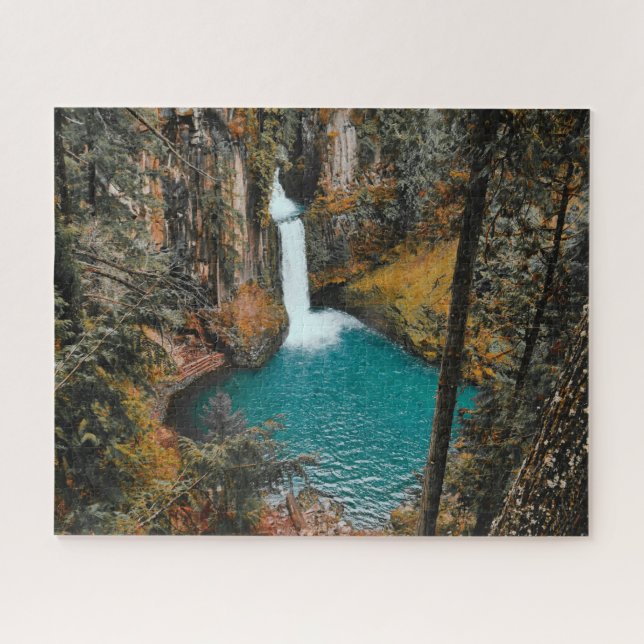 Waterfall Hidden in the Woods Jigsaw Puzzle (Horizontal)