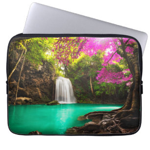 Waterfall in Autumn Forest Laptop Sleeve