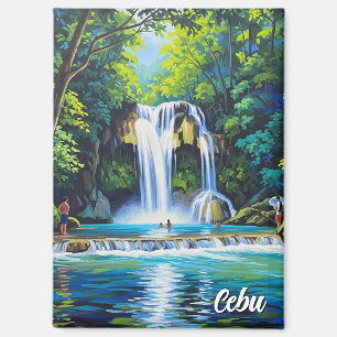 Waterfall in Cebu Philippines Vintage  Magnet