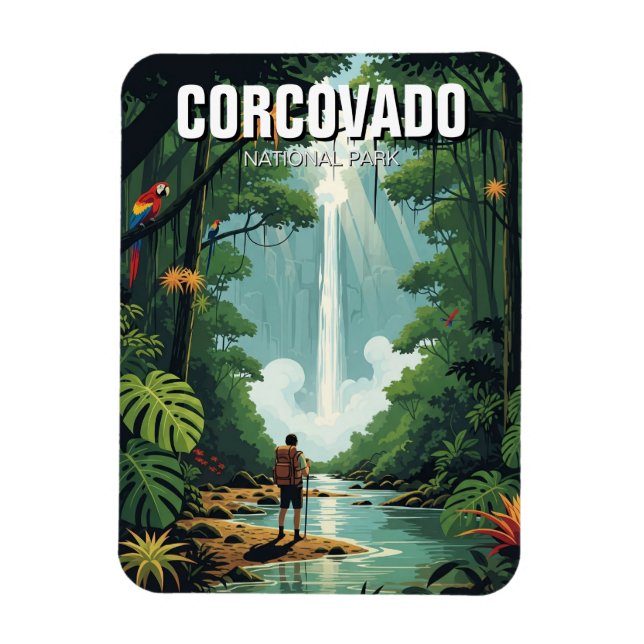 Waterfall in Costa Rica Corcovado National Park Magnet (Vertical)