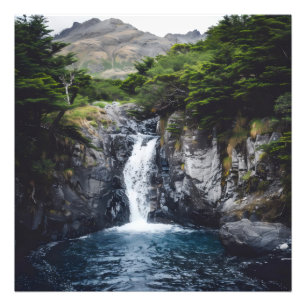 Waterfall in Forest Photo Print