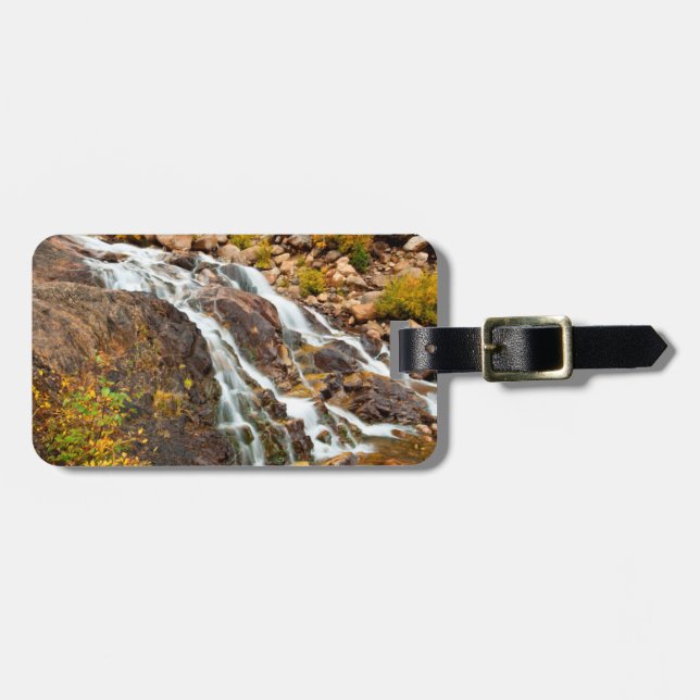 Waterfall In Grand Teton National Park Luggage Tag (Front Horizontal)