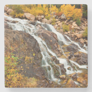 Waterfall In Grand Teton National Park Stone Coaster