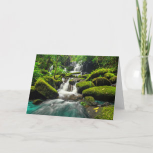 Waterfall in Jungle   Phu Tub Berk Mountain Card