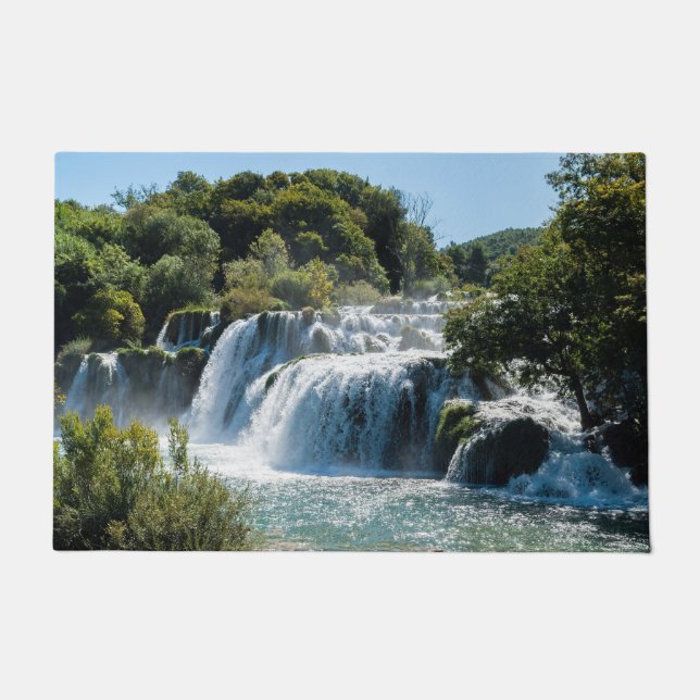Waterfall in Krka National Park - Dalmatia,Croatia Doormat (Front)
