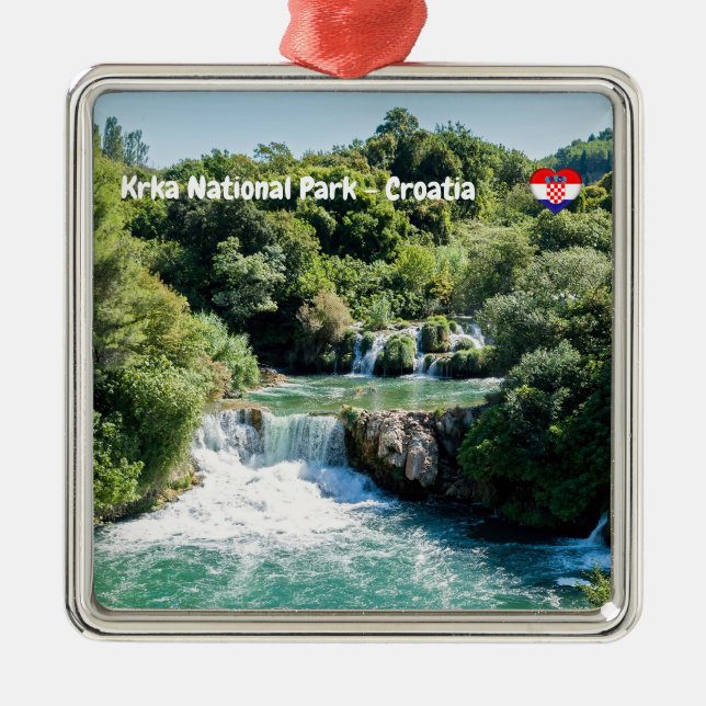 Waterfall in Krka National Park - Dalmatia,Croatia Metal Ornament (Front)