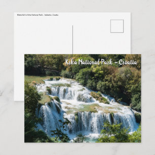 Waterfall in Krka National Park - Dalmatia,Croatia Postcard