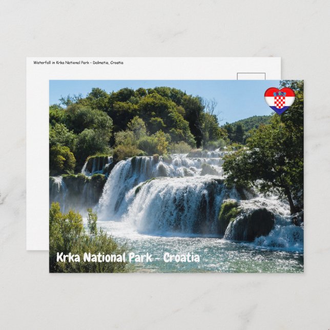 Waterfall in Krka National Park - Dalmatia,Croatia Postcard (Front/Back)