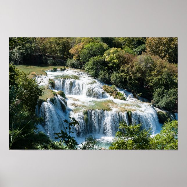 Waterfall in Krka National Park - Dalmatia,Croatia Poster (Front)