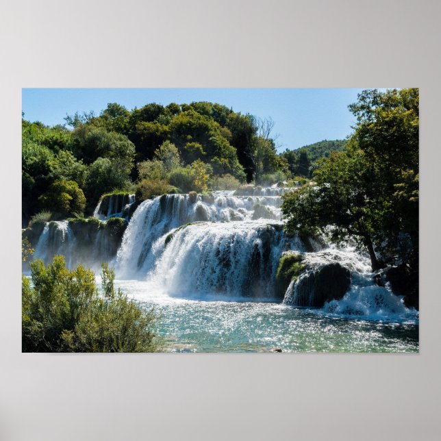 Waterfall in Krka National Park - Dalmatia,Croatia Poster (Front)