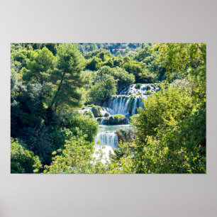 Waterfall in Krka National Park - Dalmatia,Croatia Poster