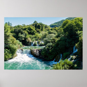 Waterfall in Krka National Park - Dalmatia,Croatia Poster