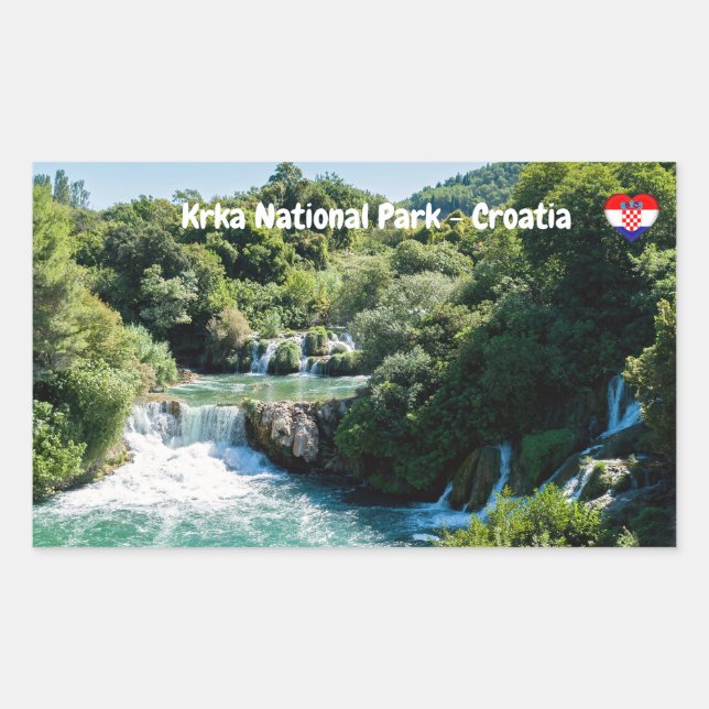 Waterfall in Krka National Park - Dalmatia,Croatia Rectangular Sticker (Front)