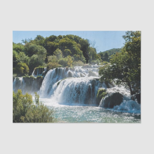 Waterfall in Krka National Park - Dalmatia,Croatia Tissue Paper (Front)