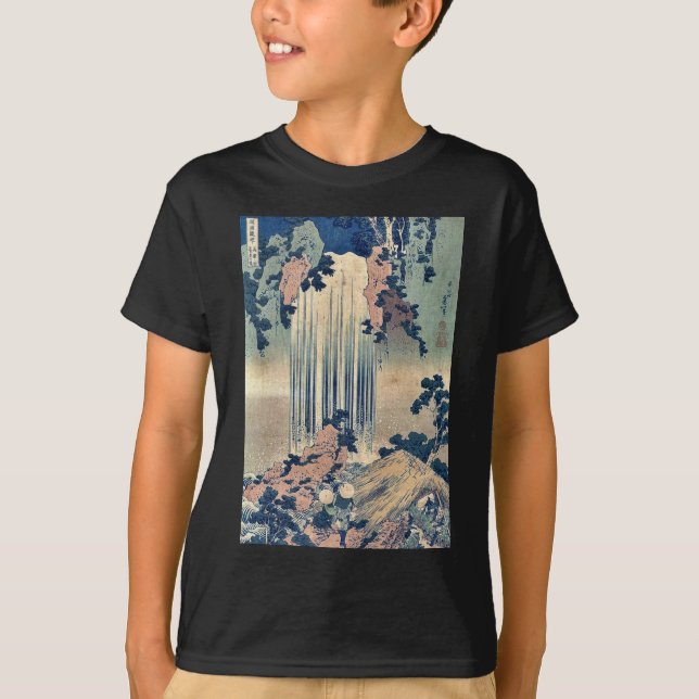 Waterfall in Mino Province by Katsushika,Hokusai T-Shirt (Front)
