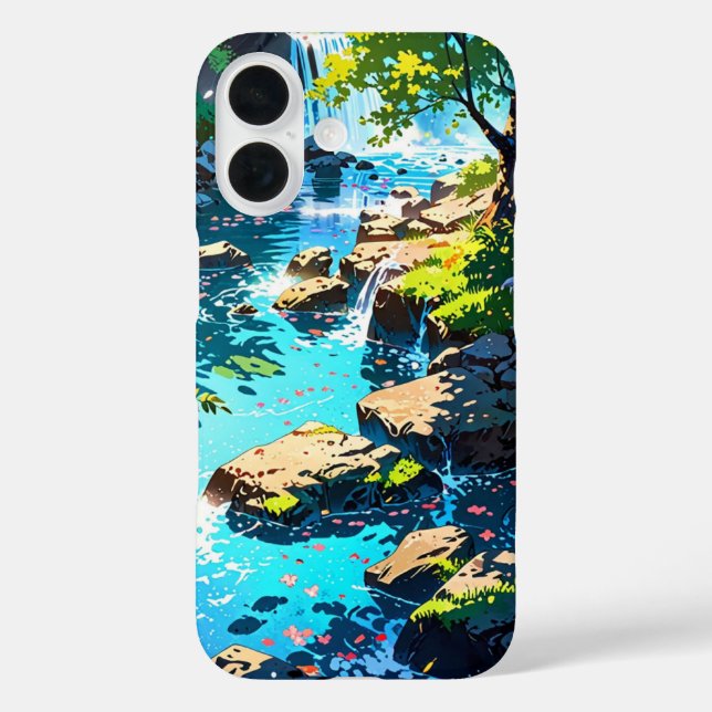 Waterfall in Spring Forest Case-Mate iPhone Case (Back)