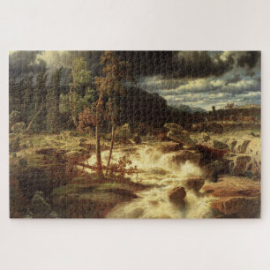 Waterfall in Sweden (by Marcus Larson) Jigsaw Puzzle