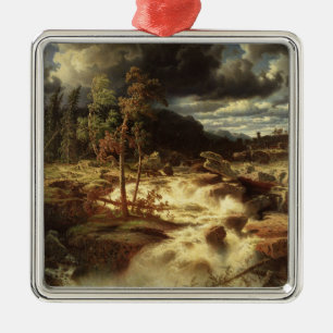 Waterfall in Sweden (by Marcus Larson) Metal Ornament