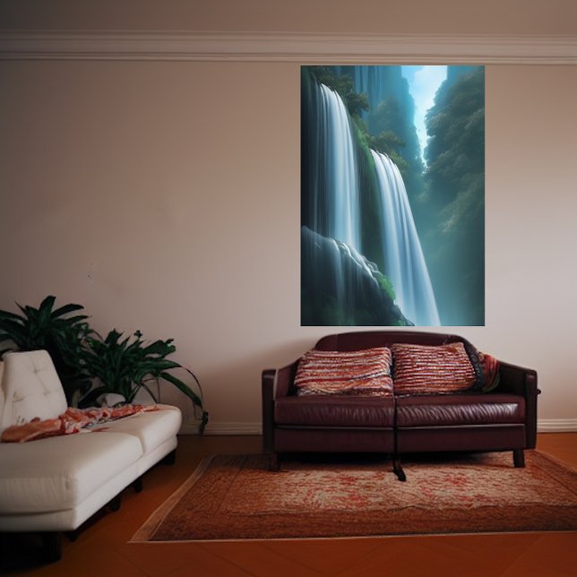 Waterfall in the forest | AI Art Poster (Creator Uploaded)