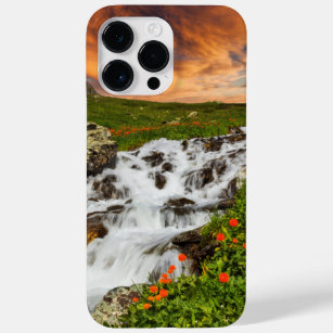 Waterfall in the Mountains with Flowers Case-Mate iPhone 14 Pro Max Case