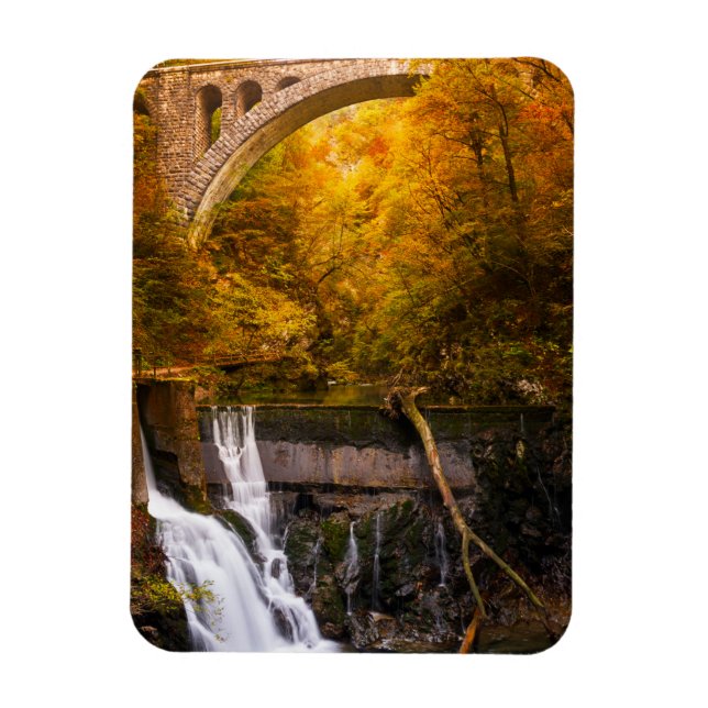 Waterfall in Vintgar Gorge canyon in autumn Magnet (Vertical)