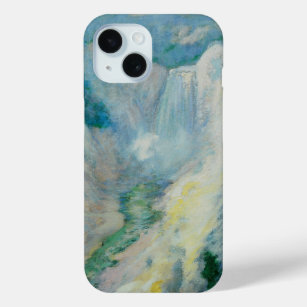 Waterfall in Yellowstone by Twachtman, Vintage Art iPhone 15 Case