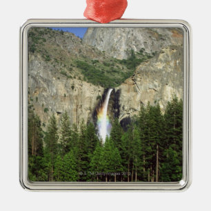 Waterfall in Yosemite National Park, California, Metal Tree Decoration