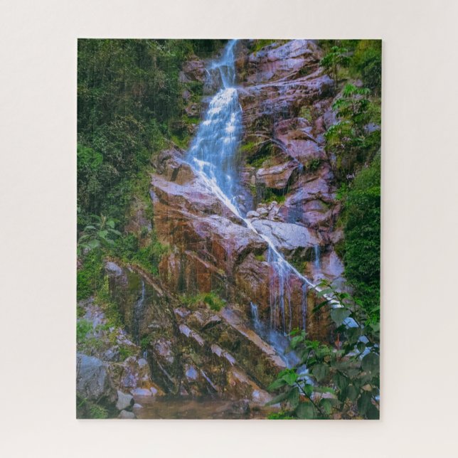 Waterfall - Inca Trail, Peru - Travel Photography Jigsaw Puzzle (Vertical)