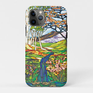 Waterfall Iris Birch Tiffany Stained Glass Window iPhone 11 Pro Case