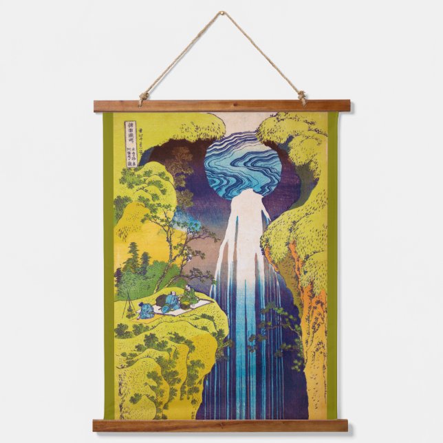 Waterfall, Katsushika Hokusai, Ukiyo-e Hanging Tapestry (Front)