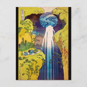 Waterfall, Katsushika Hokusai, Ukiyo-e Postcard
