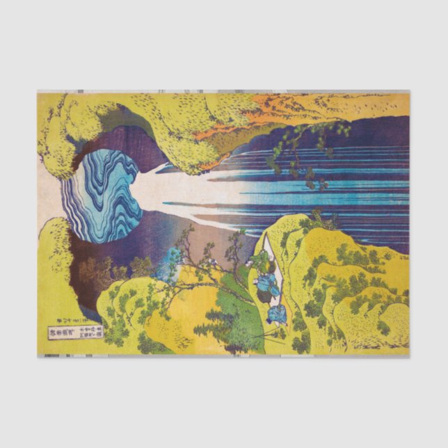 Waterfall, Katsushika Hokusai, Ukiyo-e Tissue Paper (Front)